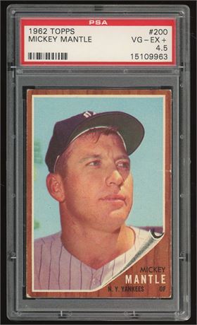 1962 Topps #200 Mickey Mantle PSA 4.5 VGEX+