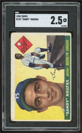 1955 Topps #123 Sandy Koufax RC SGC 2.5 GOOD+