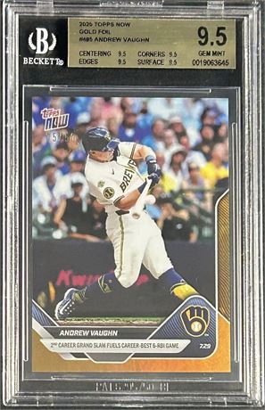 2025 Topps Now Andrew Vaughn Gold Foil 5/50 BGS 9.5 GEM MINT