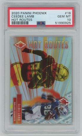 2020 Panini Phoenix #16 CeeDee Lamb Hot Routes RC PSA 10 GEM MINT