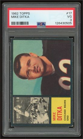 1962 Topps #17 Mike Ditka RC PSA 3 VG