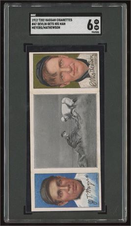1912 T202 Hassan #47 Devlin Gets His Man Meyers/Mathewson SGC 6 EXMT
