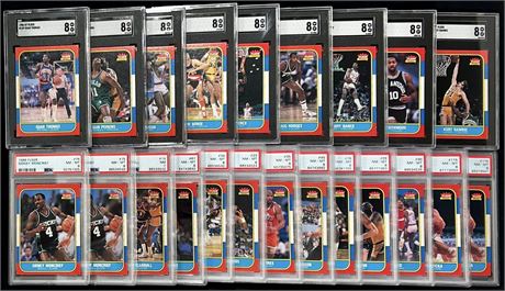 1986 Fleer Basketball (22) High Grade Lot (Mostly 8s) w/ Isaiah Thomas