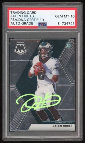 2020 Panini Mosaic #222 Jalen Hurts RC PSA 10 Auto