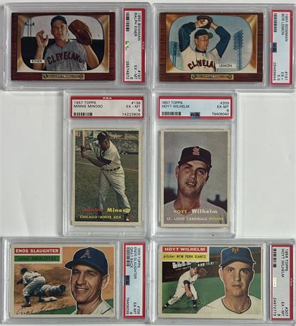 1955-1957 PSA Graded Lot (5) w/ Stars and HOF Players