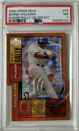 2000 Upper Deck Bernie Williams Power Rally-Silver Die Cut 100/100 PSA 7 NM