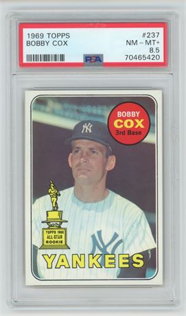 1969 Topps #237 Bobby Cox RC PSA 8.5 NMMT+