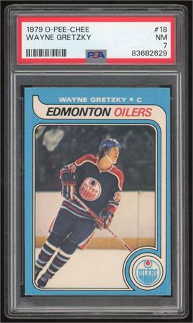 1979 O-Pee-Chee #18 Wayne Gretzky RC PSA 7 NM