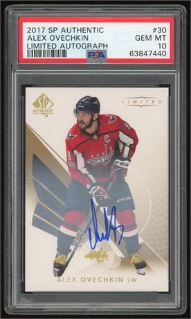 2017 Upper Deck SP Authentic Alex Ovechkin Limited Autograph PSA 10 GEM MINT