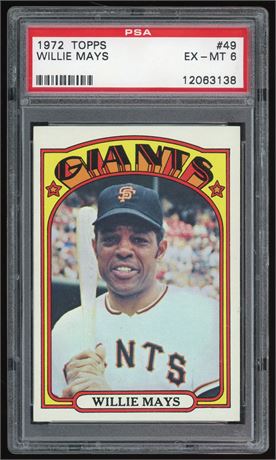 1972 Topps #49 Willie Mays PSA 6 EXMT