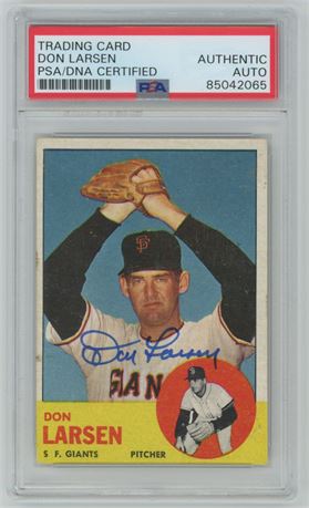 1963 Topps #163 Don Larsen Auto PSA Authentic