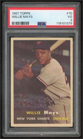 1957 Topps #10 Willie Mays PSA 3 VG