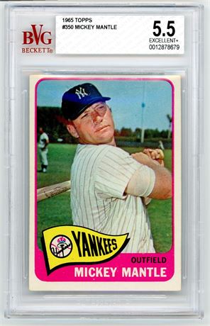1965 Topps #350 Mickey Mantle BVG 5.5 EX+