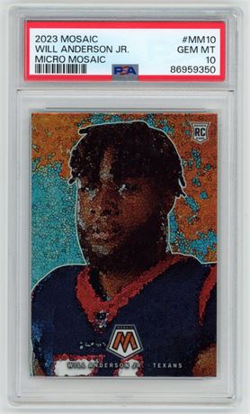 2023 Panini Mosaic Will Anderson Jr Micro Mosaic RC PSA 10 GEM MINT