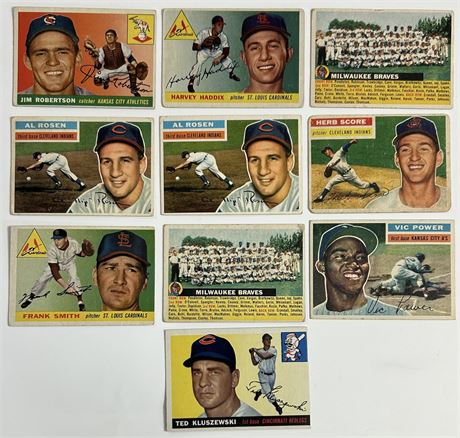 1955 Topps Lot (10) w/ Hi# Low Grade READ