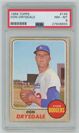 1968 Topps #145 Don Drysdale PSA 8 NMMT