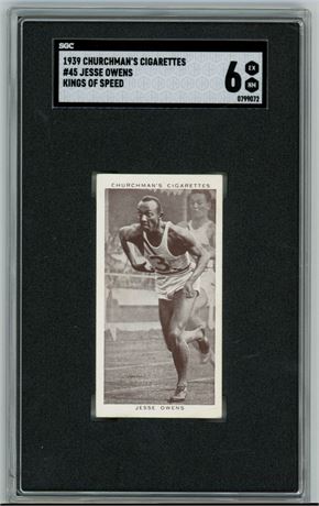 1939 Churchman's #45 Jessie Owens Kings of Speed SGC 6 EXMT