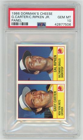 1986 Dorman's Cheese Gary Carter, and Cal Ripken Jr Panel PSA 10 GEM MINT