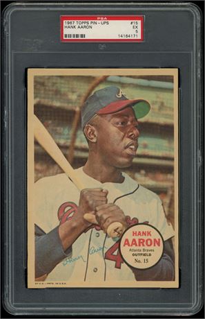 1967 Topps Pin-Ups #15 Hank Aaron PSA 5
