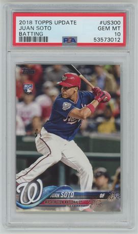 2018 Topps Update Juan Soto Batting RC PSA 10 GEM MINT