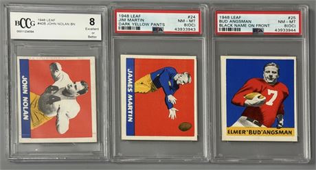 1948 Leaf Football PSA/BCCG Graded Lot (3)