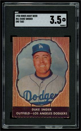 1958 Hires Root Beer #61 Duke Snider (No Tab) SGC 3.5 VG+