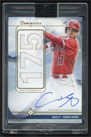 2023 Topps Luminaries 6/15 Shohei Ohtani Home Run Kings Autograph Relic Card