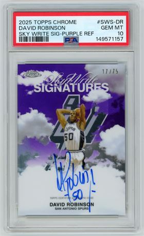 2025 Topps Chrome David Robinson Sky Write Signature 17/75 PSA 10 GEM MINT