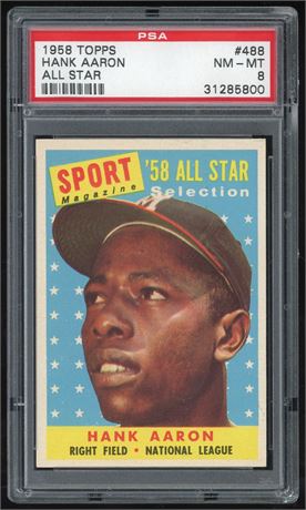 1958 Topps #488 Hank Aaron All-Star PSA 8 NMMT