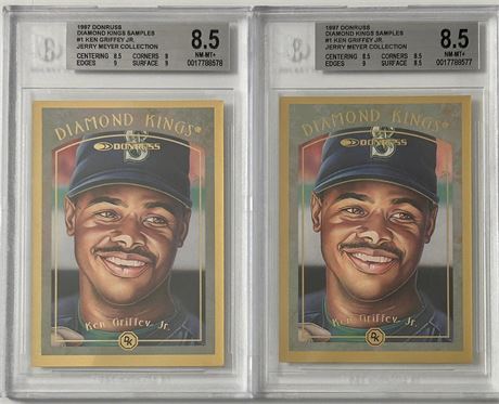 1997 Donruss Diamond Kings Sample #1 Ken Griffey Jr Executive Proof BGS 8.5 Lot