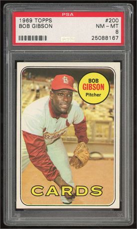 1969 Topps #200 Bob Gibson PSA 8 NMMT (READ)