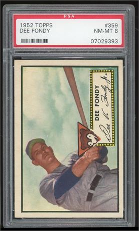 1952 Topps #359 High # Dee Fondy PSA 8 NMMT Only 6 Higher