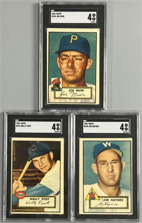 1952 Topps SGC 4 VGEX Graded Lot (3)
