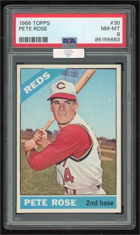 1966 Topps #30 Pete Rose PSA 8 NMMT MBA Silver Diamond Superior Eye Appeal