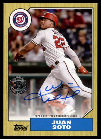 2022 Topps Juan Soto 1987 On-Card Auto (Top Edge Damaged)
