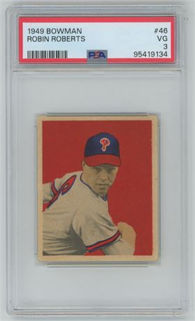 1949 Bowman #46 Robin Roberts RC PSA 3 VG