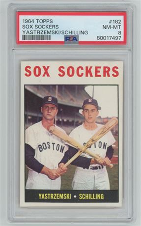1964 Topps #182 Sox Sockers Yastrzemski/Schilling PSA 8 NM