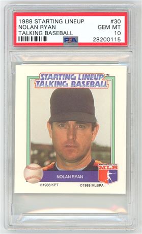 1988 Starting Lineup #30 Nolan Ryan Talking Baseball PSA 10 GEM MINT