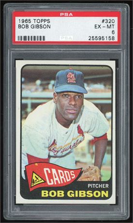 1965 Topps #320 Bob Gibson PSA 6 EXMT