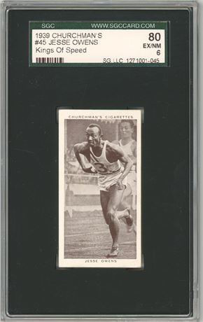 1939 Churchman's #45 Jesse Owens Kings of Speed SGC 6 EXMT