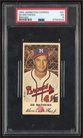 1954 Johnston Cookies #41 Ed Mathews Braves PSA 5 EX
