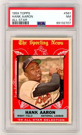 1959 Topps #561 Hank Aaron Hi# All Star PSA 7 NM