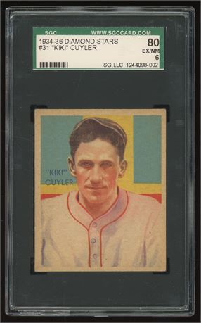 1934 Diamond Stars #31 Kiki Cuyler SGC 6 EXMT