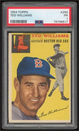 1954 Topps #250 Ted Williams PSA 1 POOR (READ)