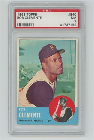 1963 Topps #540 Roberto Clemente PSA 7 NM