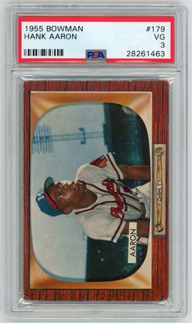 1955 Bowman #179 Hank Aaron PSA 3 VG