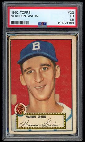 1952 Topps #33 Warren Spahn PSA 1.5