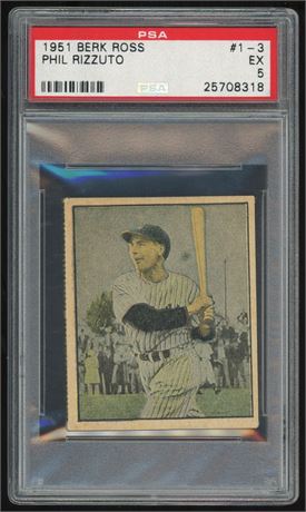 1951 Berk Ross #1-3 Phil Rizzuto PSA 5 EX