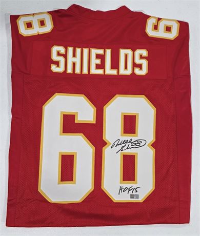 Will Shields XL Autographed Pro Style Red Football Jersey Tristar