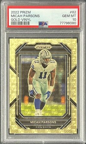 2022 Prizm #82 Micah Parsons Gold Vinyl 1/5 PSA 10 GEM MINT